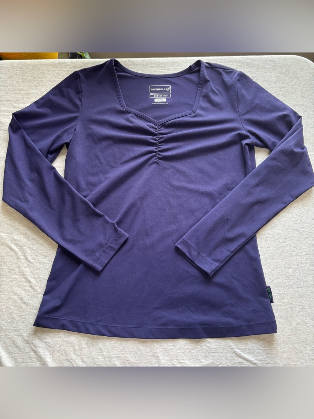 Merrell Opti-Wick Long Sleeve Athletic V-Neck Top Purple Women’s S